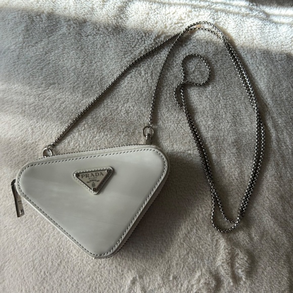 Prada Triangle Pouch Bag with Chain - Picture 2 of 10